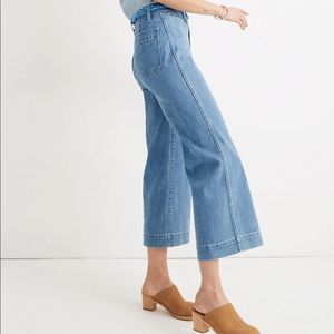 Madewell Emmit Wide Leg Crop Jeans In Langston Wash Size 30 Light Blue